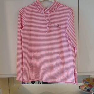 Vineyard Vines Pink and White Striped Hoodie
